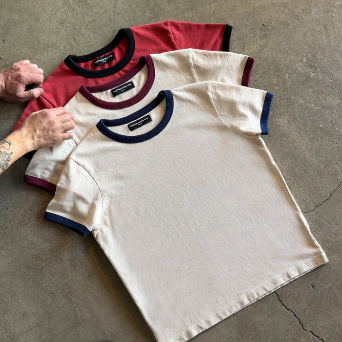 Diego Muscle Tee | Heavyweight | 13.5oz | Ringer T-Shirt Natural | Burgundy