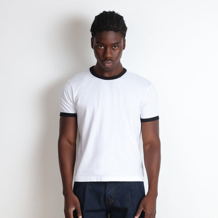 Diego Muscle Tee | Ringer T-Shirt White | Black