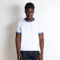 Diego Muscle Tee | Ringer T-Shirt White | Oxford Blue
