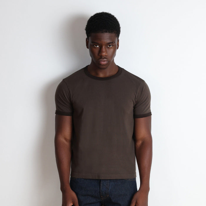 Diego Muscle Tee | Ringer T-Shirt Tonal Tobacco Brown