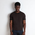 Diego Muscle Tee | Ringer T-Shirt Dark Brown | Black