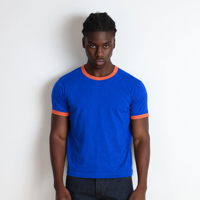 Diego Muscle Tee | Ringer T-Shirt NY Blue | Orange