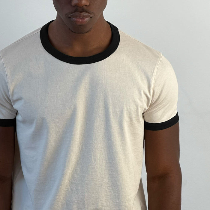 Diego Muscle Tee | Ringer T-Shirt Natural | Black