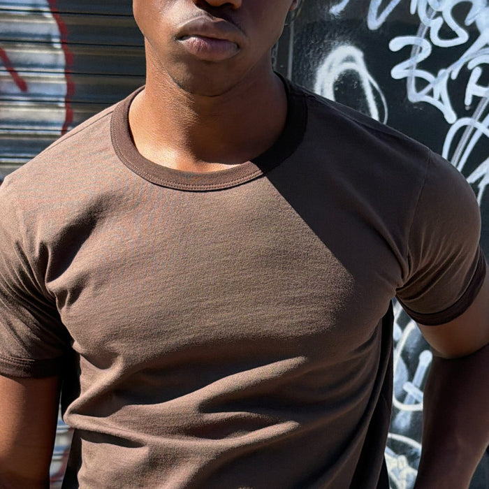 Diego Muscle Tee | Ringer T-Shirt Tonal Tobacco Brown