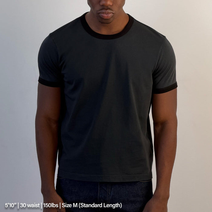 Diego Muscle Tee | Ringer T-Shirt Vintage Black | Black