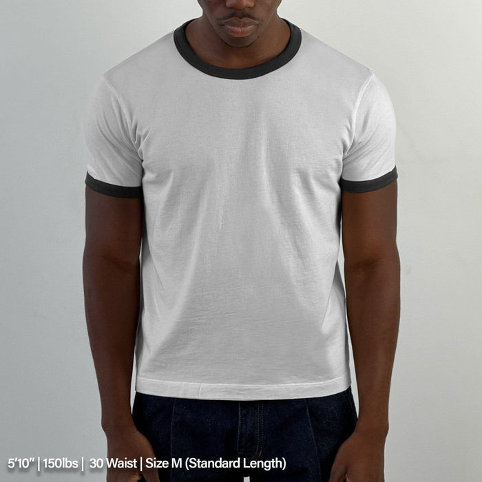 Diego Muscle Tee | Ringer T-Shirt White | Dark Grey