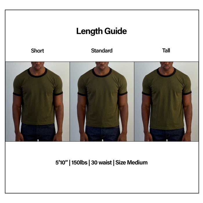 Diego Muscle Tee | Ringer T-Shirt Military Green | Black