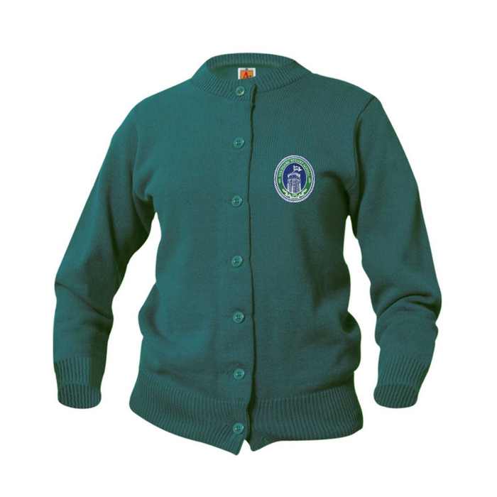 DOANE STUART CREW NECK CARDIGAN SWEATER with logo- FINAL SALE