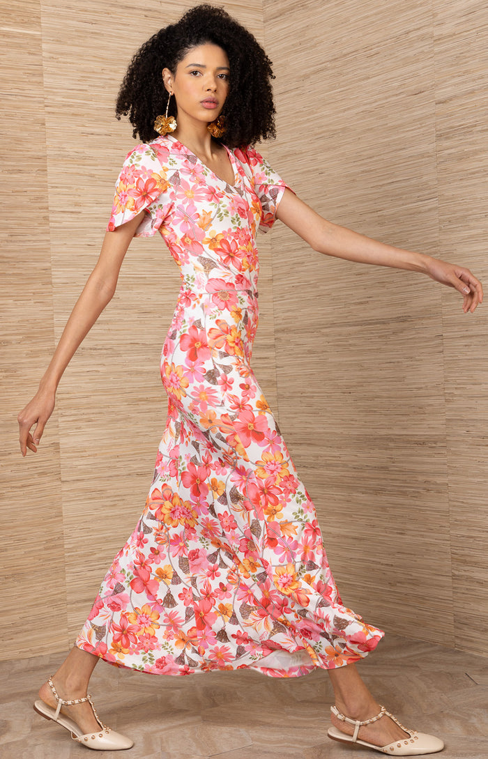 Evadne Jersey Dress, color-Pink