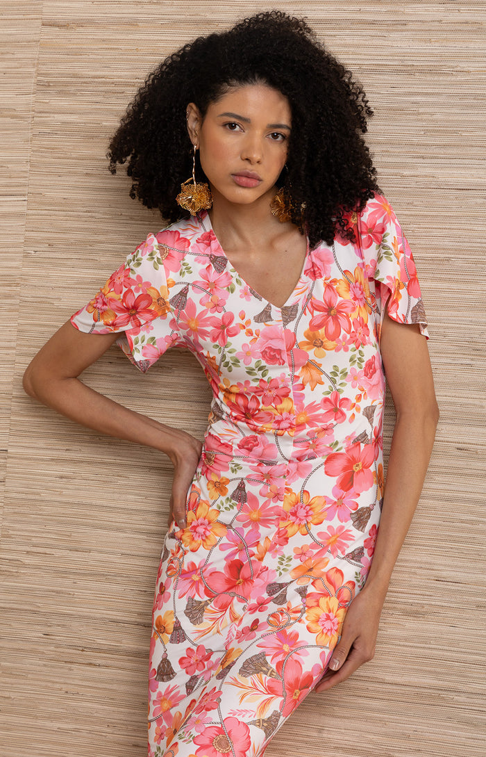 Evadne Jersey Dress, color-Pink