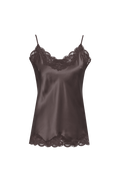 Floral Lace Silk Cami Fudge