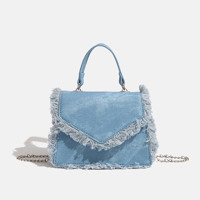 Frayed Denim Mini Bag - AZULÉA