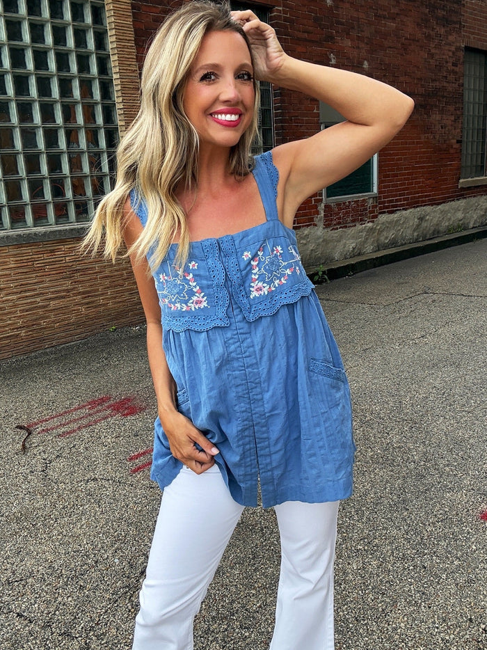 Free People Farrah Embroidered Tunic