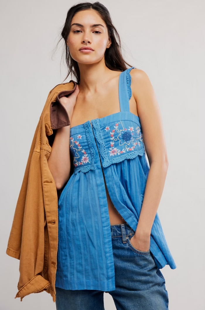 Free People Farrah Embroidered Tunic