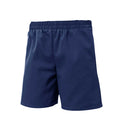 FULL ELASTIC PULL UP TWILL SHORTS-NAVY