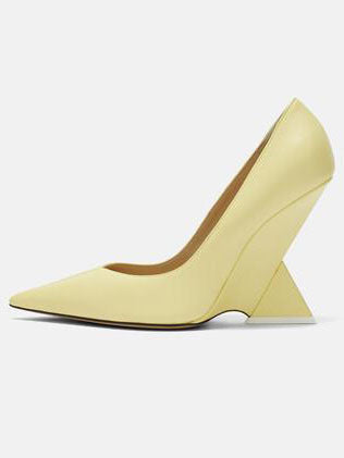 Geometric Sculpted Wedge Heels – LEMON