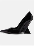 Geometric Sculpted Wedge Heels – LEMON