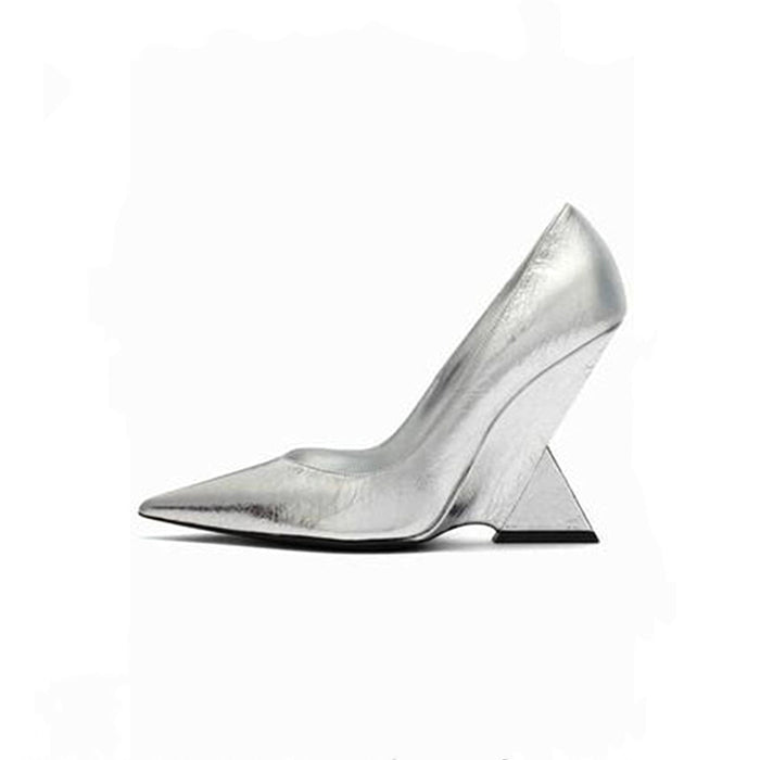 Geometric Sculpted Wedge Heels – LEMON