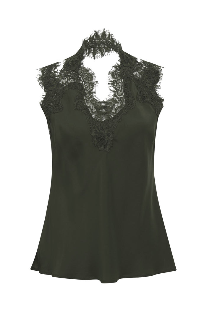 Gina Lace Camisole - Muted Olive