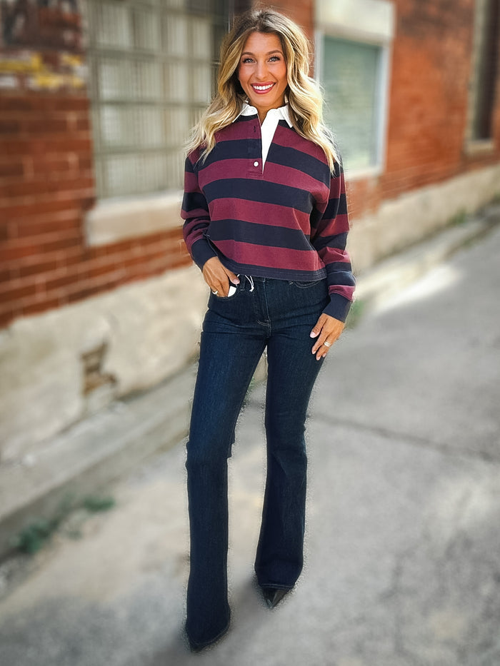 Good American The Cropped Rugby Polo