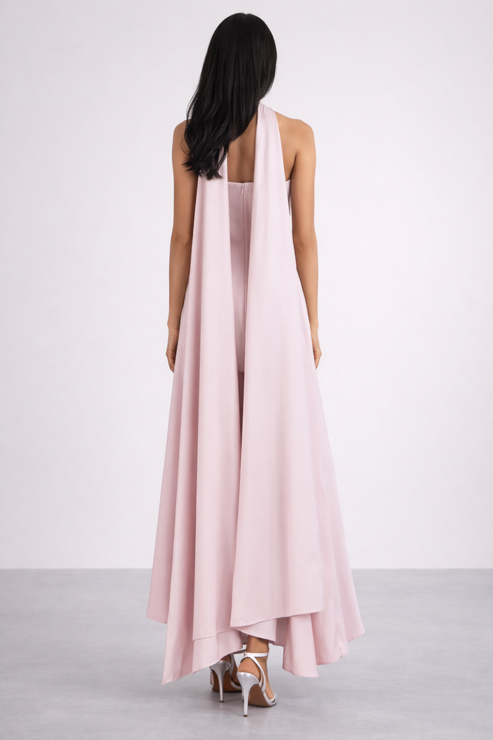 halter neck column maxi dress with open back – AURELIA