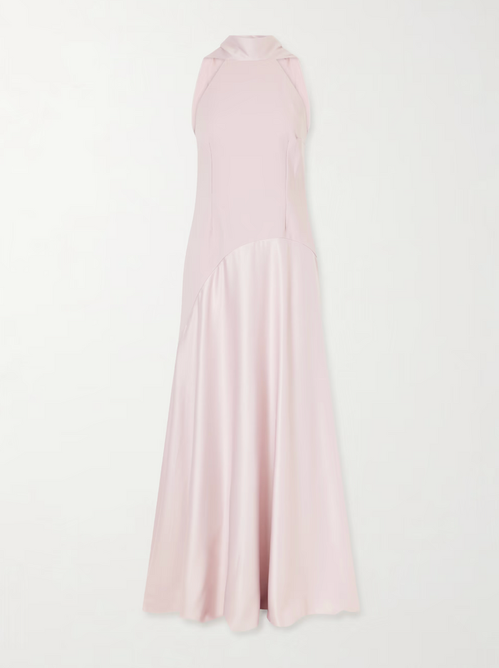halter neck column maxi dress with open back – AURELIA