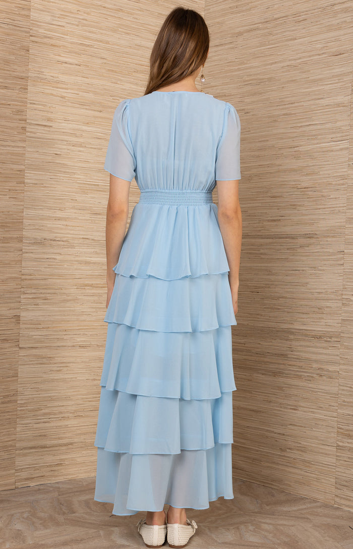 Imogene Solid Maxi Dress, color-Blue
