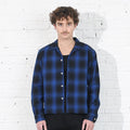 Japanese-Rosewood Crop Flannel Hitachi Blue
