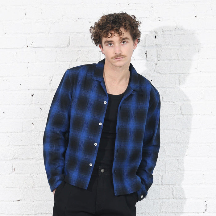 Japanese-Rosewood Crop Flannel | Limited Edition Hitachi Blue