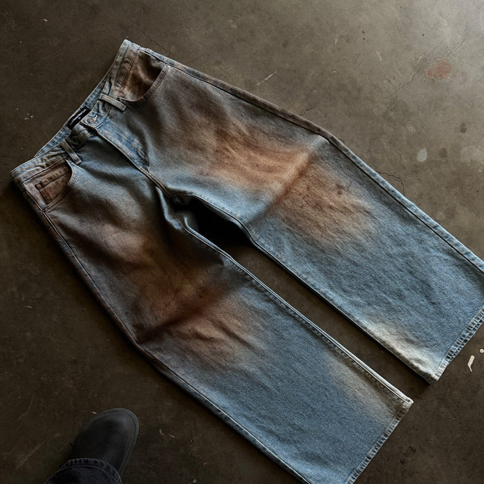 Koenji Dad Jeans | Straight-Wide, Low-Rise Mud Wash