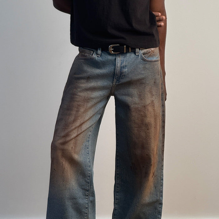 Koenji Dad Jeans | Straight-Wide, Low-Rise Mud Wash