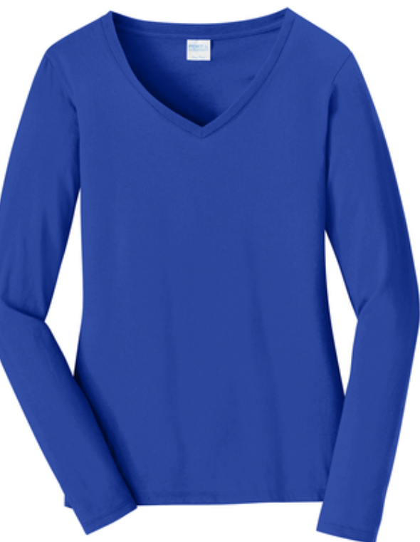 Ladies Long Sleeve V-Neck Tee