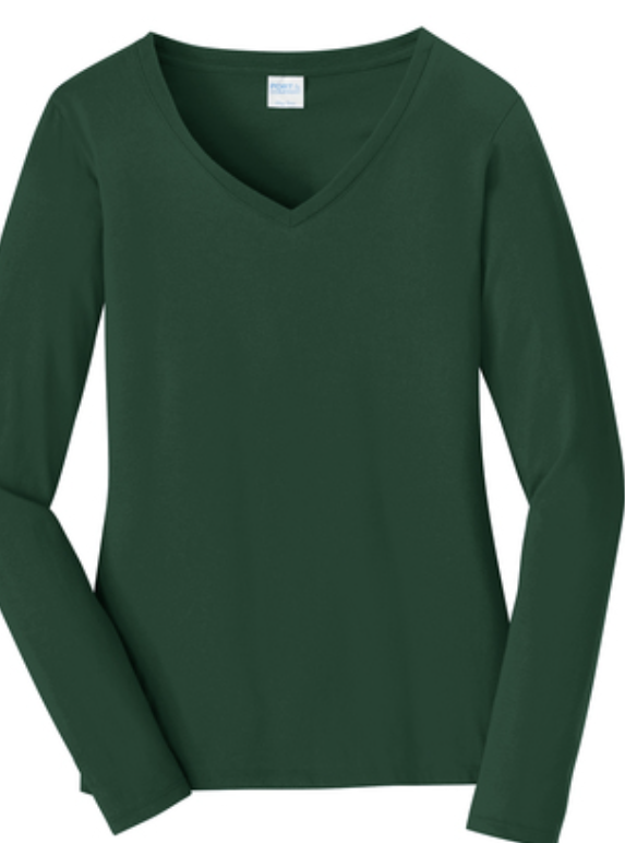 Ladies Long Sleeve V-Neck Tee