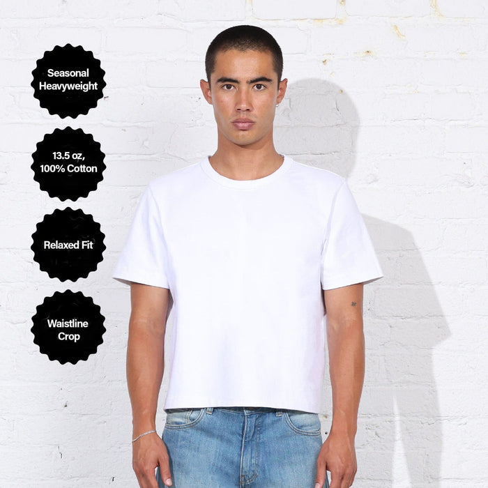 2-Pack | The Larchmont Super-Crop Tee | Heavyweight (Spring) T-Shirt Classic White | Black