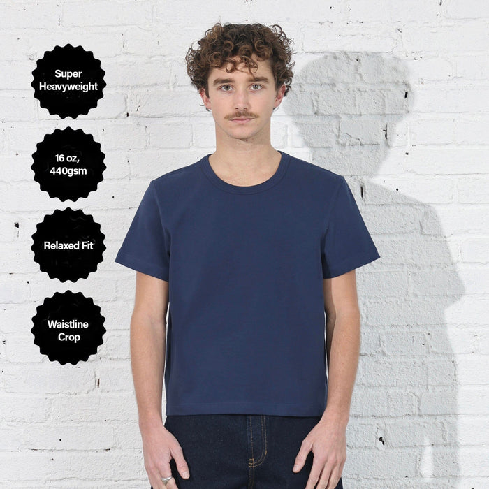 The Larchmont Super-Crop Tee | Heavyweight T-Shirt Classic Navy