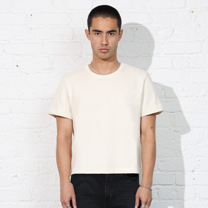 The Larchmont Super-Crop Tee | Heavyweight T-Shirt Natural Scour