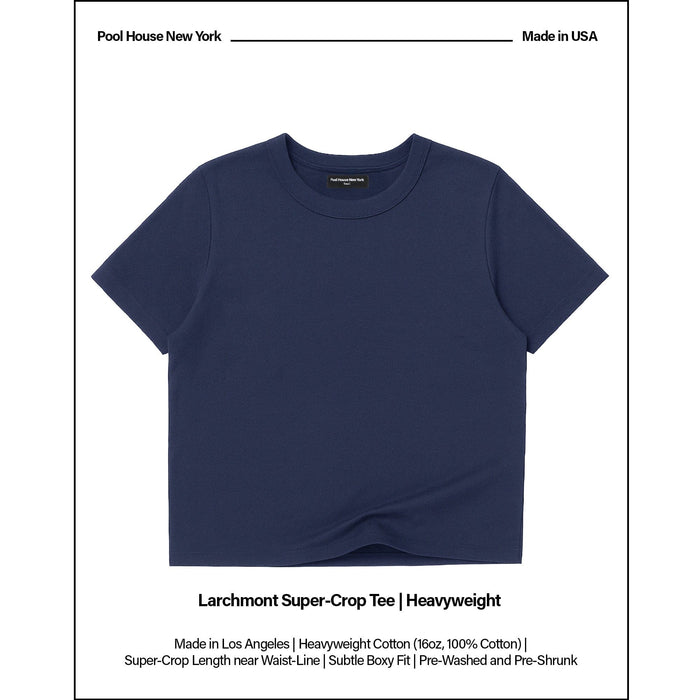 The Larchmont Super-Crop Tee | Heavyweight T-Shirt Classic Navy