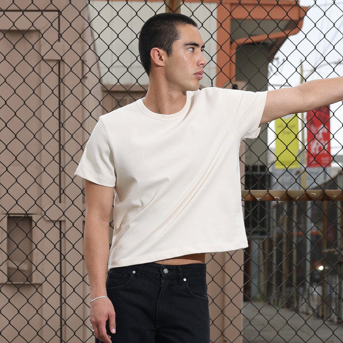 The Larchmont Super-Crop Tee | Loopwheel T-Shirt Natural Scour