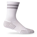 Lightfeet Performance Socks | Midweight | Half Crew | 2 Stripes White