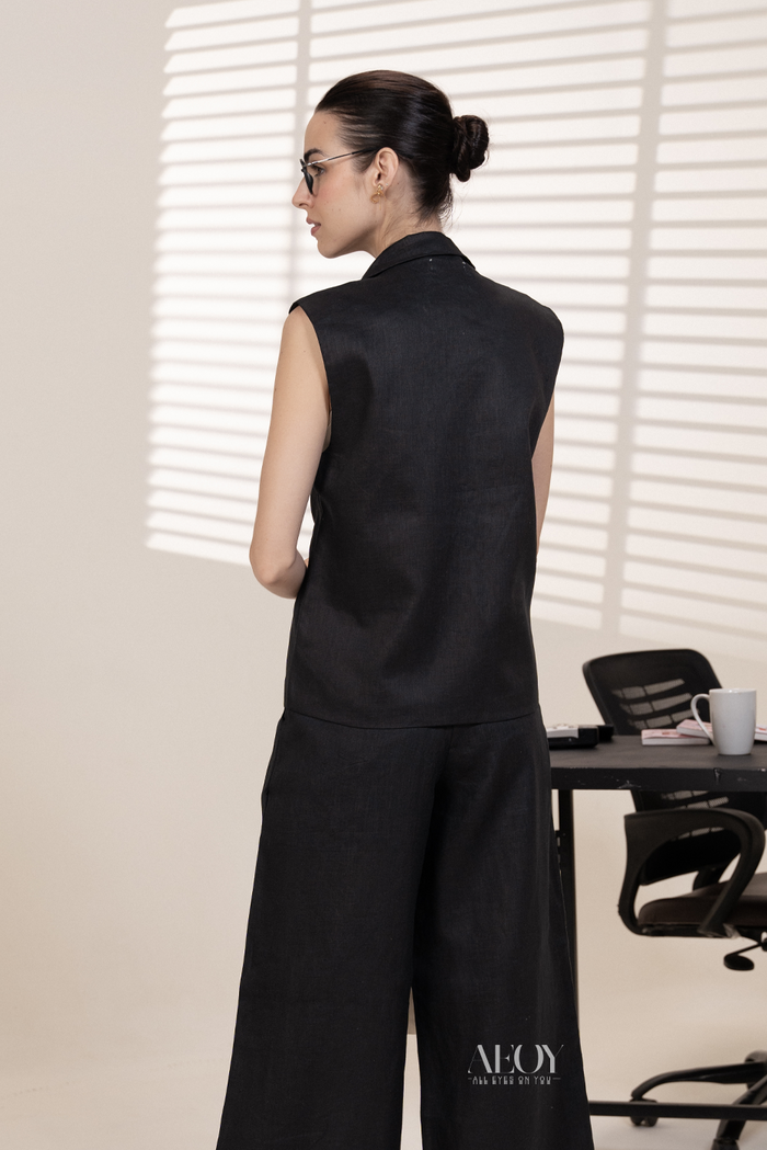 Linen vest co ord women