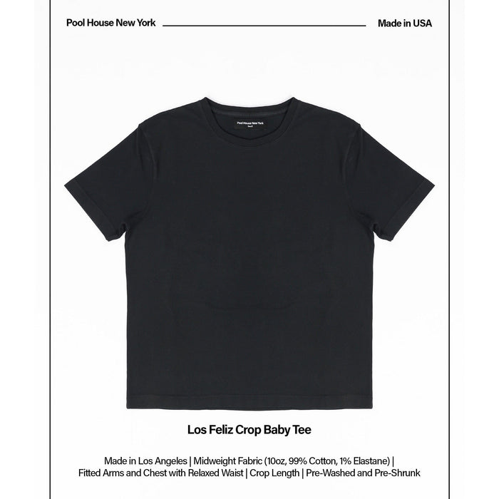 Los Feliz Crop Baby Tee T-Shirt Vintage Black