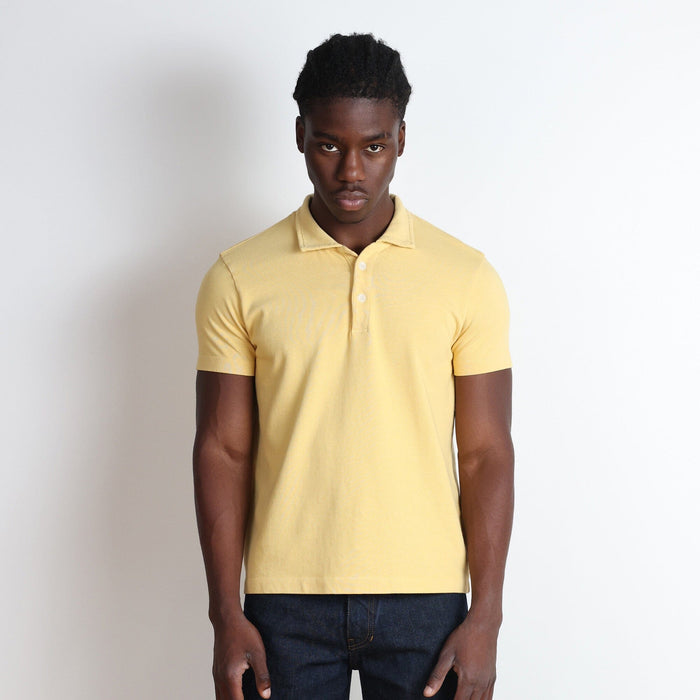 Los Feliz Crop Muscle Polo Shirt T-Shirt Butter Yellow