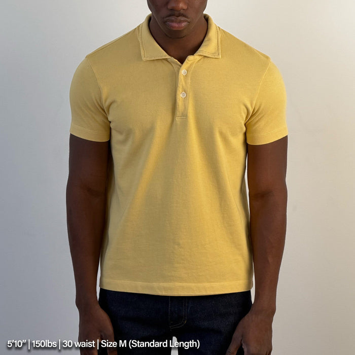 Los Feliz Crop Muscle Polo | Heavyknit T-Shirt Butter Yellow