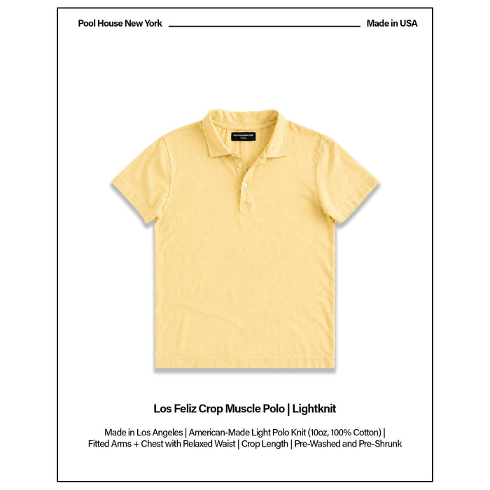 Los Feliz Crop Muscle Polo | Lightknit T-Shirt Butter Yellow