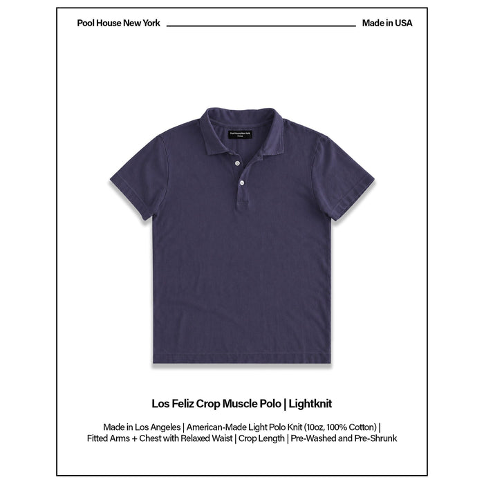 Los Feliz Crop Muscle Polo | Lightknit T-Shirt Vintage Purple II