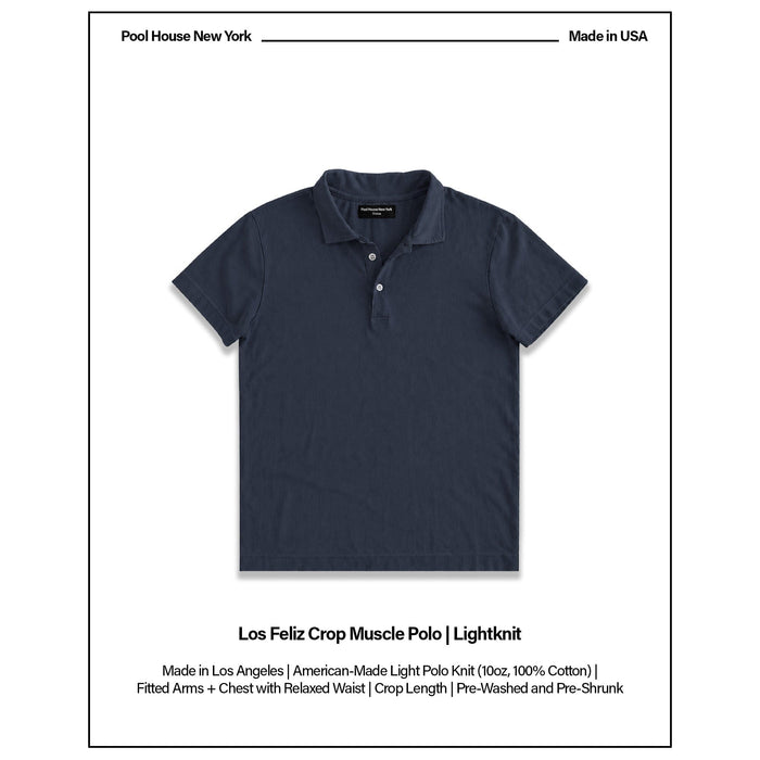 Los Feliz Crop Muscle Polo | Lightknit T-Shirt Ash Black (Vintage)