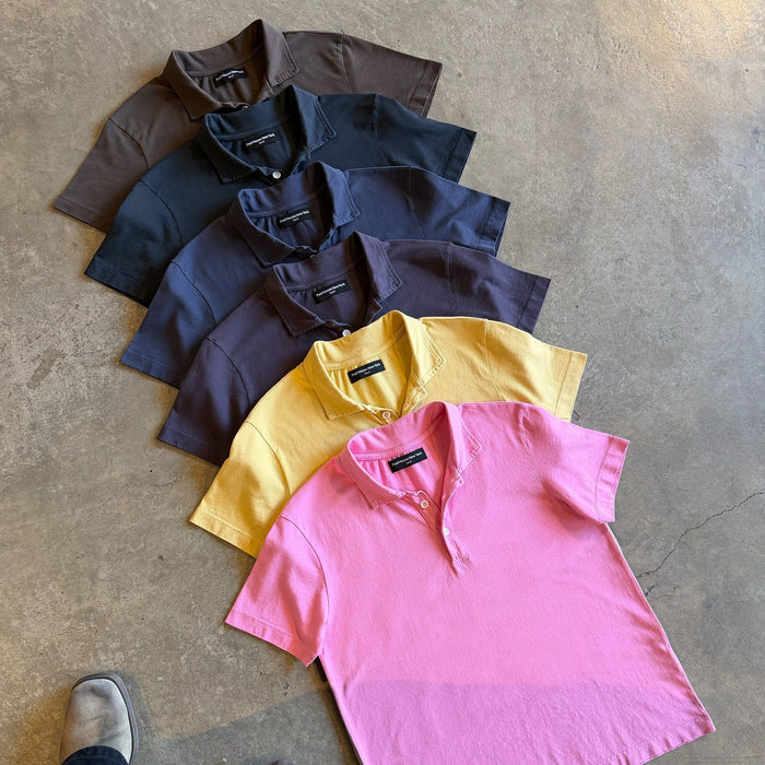 Los Feliz Crop Muscle Polo | Lightknit T-Shirt Ash Black (Vintage)