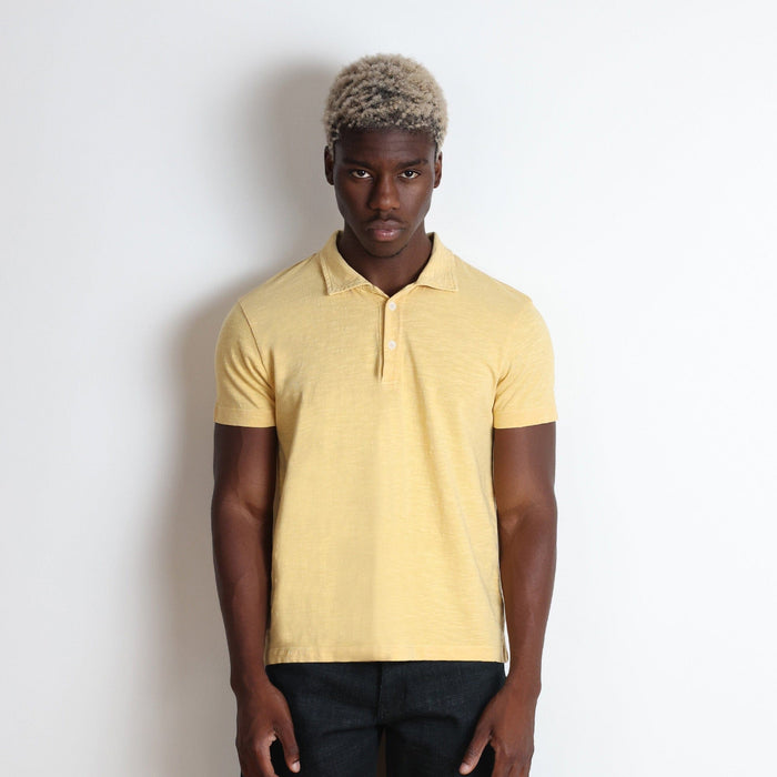 Los Feliz Crop Muscle Polo | Slub T-Shirt Butter Yellow