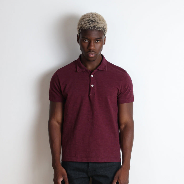 Los Feliz Crop Muscle Polo | Slub T-Shirt Burgundy
