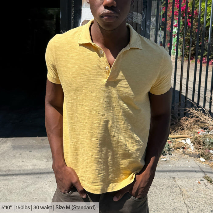 Los Feliz Crop Muscle Polo | Slub T-Shirt Butter Yellow